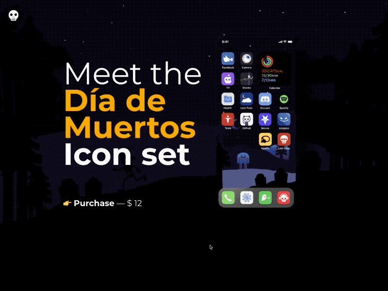 Dia de Muertos Icon Set diademuertos halloween homescreen icon icon design icon set iconography iconset ios14 ios14iconset