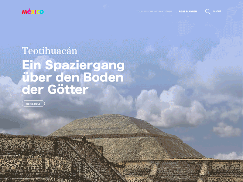 #dailyui challenge #003 - Teotihuacan aztec dailyui dailyui 003 design designer landing landing page mexico teotihuacan turism turismo ui visitmexico welcome