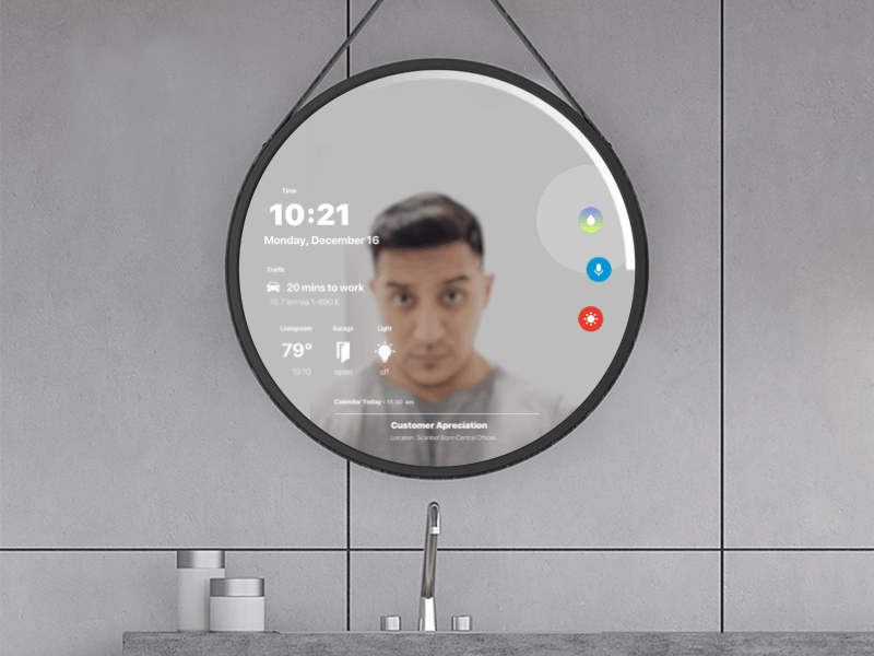 Smart Mirror — DailyUI Challenge calendar daily dailyui dailyui020 dailyuichallenge design digital digitaldesign interactive mirror morning smarthome smartmirror