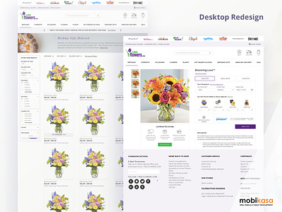 1800 Flowers Desktop Redesign cart design footer homepage illustration mobikasa product page ui design ux