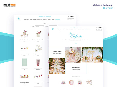 Clafoutis branding collections design homepage mobikasa page product page shopify ui design uiux web design web development