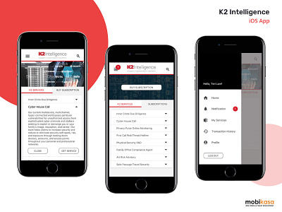 K2 Intelligence branding design home screen illustration ios app ios app design ios app development ios design ios development mobikasa mobile app ui ui design