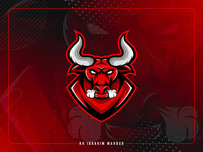 Angry Bull E-sports Mascot Logo design