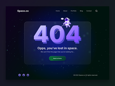 Website 404 page design