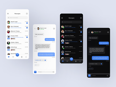 Direct messaging mobile app UI design
