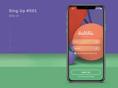#DailyUI 001 dailyui 001 design sing up ui