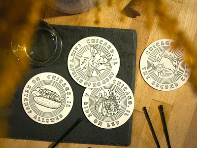 Chicago Letterpress Coasters Design