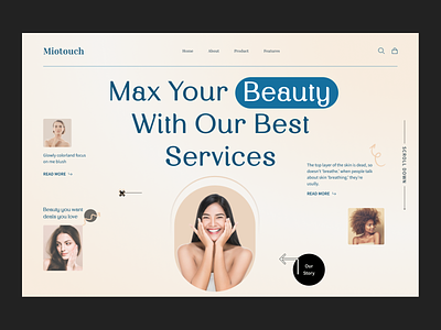 Beauty Care Web Header beauty beauty care beauty product cosmetic facial header homepage landing page makeup minimal personal care self care skin skincare uiux webpage website website design