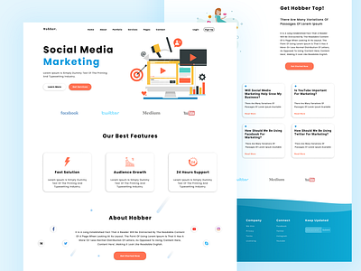 Hobber Landing Page Design agency website app branding design graphic design home page landing page logo design mobile ui seo agency typography ui web ui website website designer