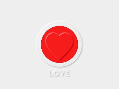LOVE Button For Design Challenge designchallenge elements heart love neumorphic neumorphism trend2020 uiux