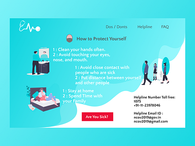 Health care UI app corona illustration minimal typography ui uidesign uiux ux web