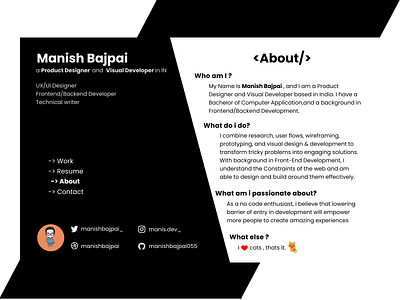 Portfolio Web Design | About Design about daily ui dailyui design portfolio portfolio website website design