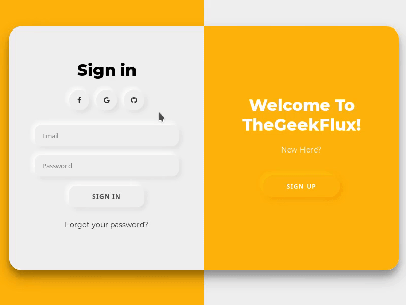 Web Page Login UI - Soft Ui Elements animation neumorphic neumorphism softui trend2020 ui uidesign uiux web