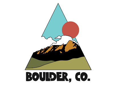 Boulder, CO boulder colorado design flat flat irons geometric illustration identity illustration illustrator lettering logo minimal triangle typography vector
