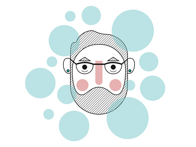Academic Stress academic avatar beard branding bubbles design flat identity illustration illustrator minimal portrait vector