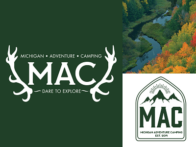 Michigan Adventure Camping adventure antlers branding camping design identity illustration illustrator logo logo designs mac michigan minimal mountain river stamp typography vector