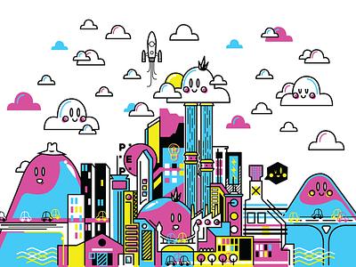 Mad City Disruption city design digital illustration vector