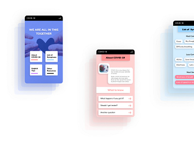 COVID-19 Info App app creativity design mobile app design mobile ui uidesign user experience userinterface ux uxdesign uxdesigner visual design