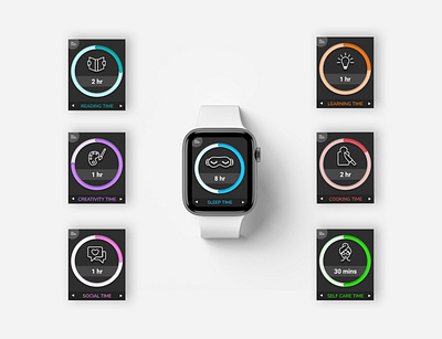 Darkmode UI app apple watch dailyui icon set uidesign ux uxdesign visual design watchapp