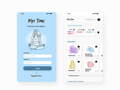 Mee Time app app dailyui design designer illustration uidesign ux uxdesign uxdesigner visual design