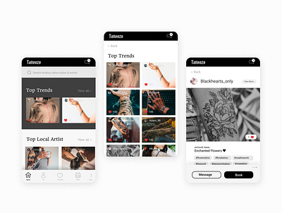 Tattoozo app dailyui design designer ui uidesign ux uxdesign uxdesigner visual design