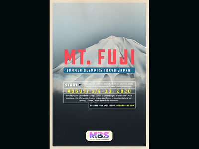 Mt Fuji Poster MBS adobe illustrator classic design hiking illustration mountains outdoors poster design procreate retro design vector