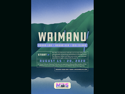 Waimanu Valley Poster adobe illustrator camping hawaii hiking illustration outdoors vector