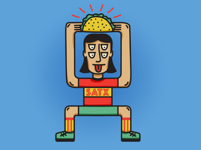 Taco Worship mascot character vector illustration adobe illustrator