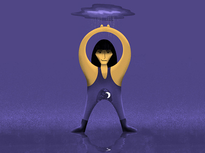 Dancer In The Dark AKA: The Rain Maker art artwork character clean color illustration ipad minimal procreate purple simple spiritual superhero texture texture brushes