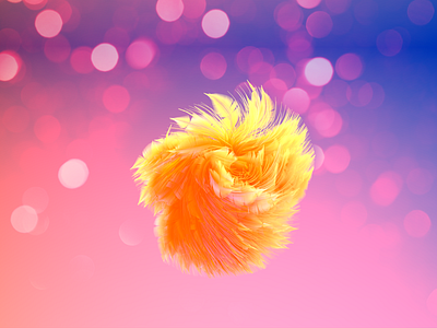 Feather ball 3d 3d art art ball cinema 4d cinema4d feather orange pink