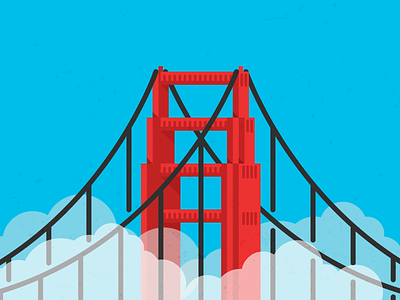 Golden Gate Meets Karl california design illustration san francisco vector