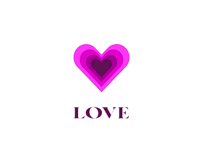 Heart shapes affinity designer colors geometric heart icon logo logos purple