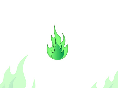 green fire icon adobe affinitydesigner fire fireart gradient gradient logo green icon icondesign icons illustration logos minimal project ui vector