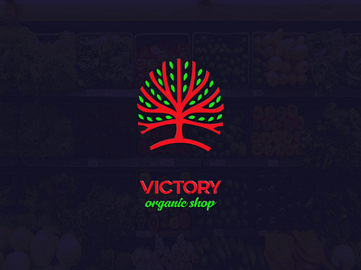 Victory organic shop logo logo illustrator flat ai