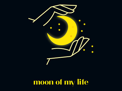 moon of my life ai flatdesign illustrator praguefont typography vector