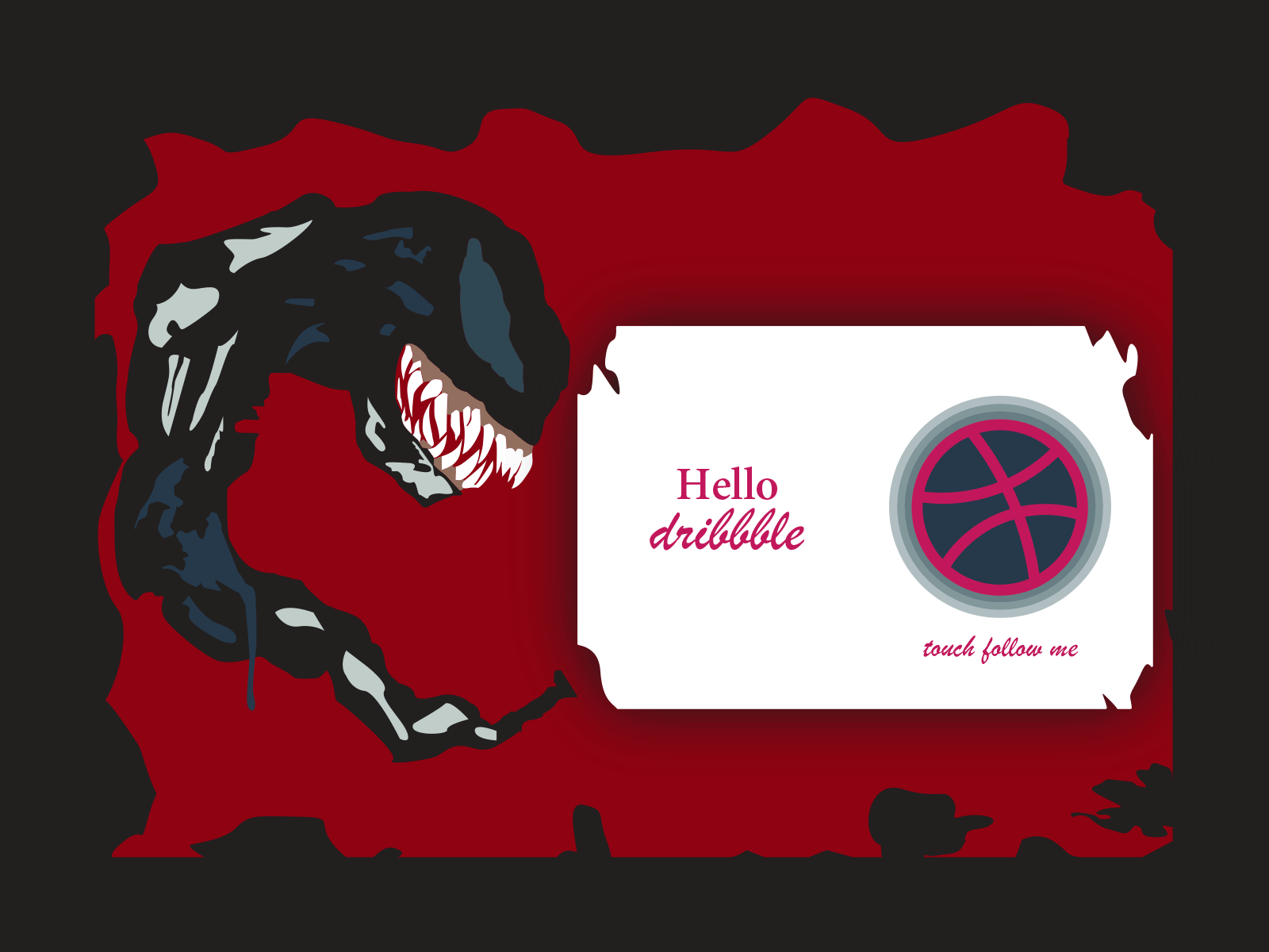 Hello Dribbble animation art debutshot design firstshot hello hello world hellodribble illustration logo monster sketch stranger typography ui venom