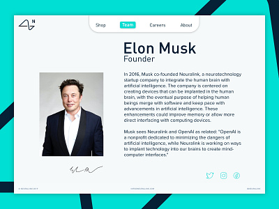 Daily UI :: 006 User Profile 006 daily daily 006 daily ui daily006 dailyui dailyuichallenge design designchallenge elonmusk neuralink ui uidesign uiuxdesign userprofile ux web webdesign website website design