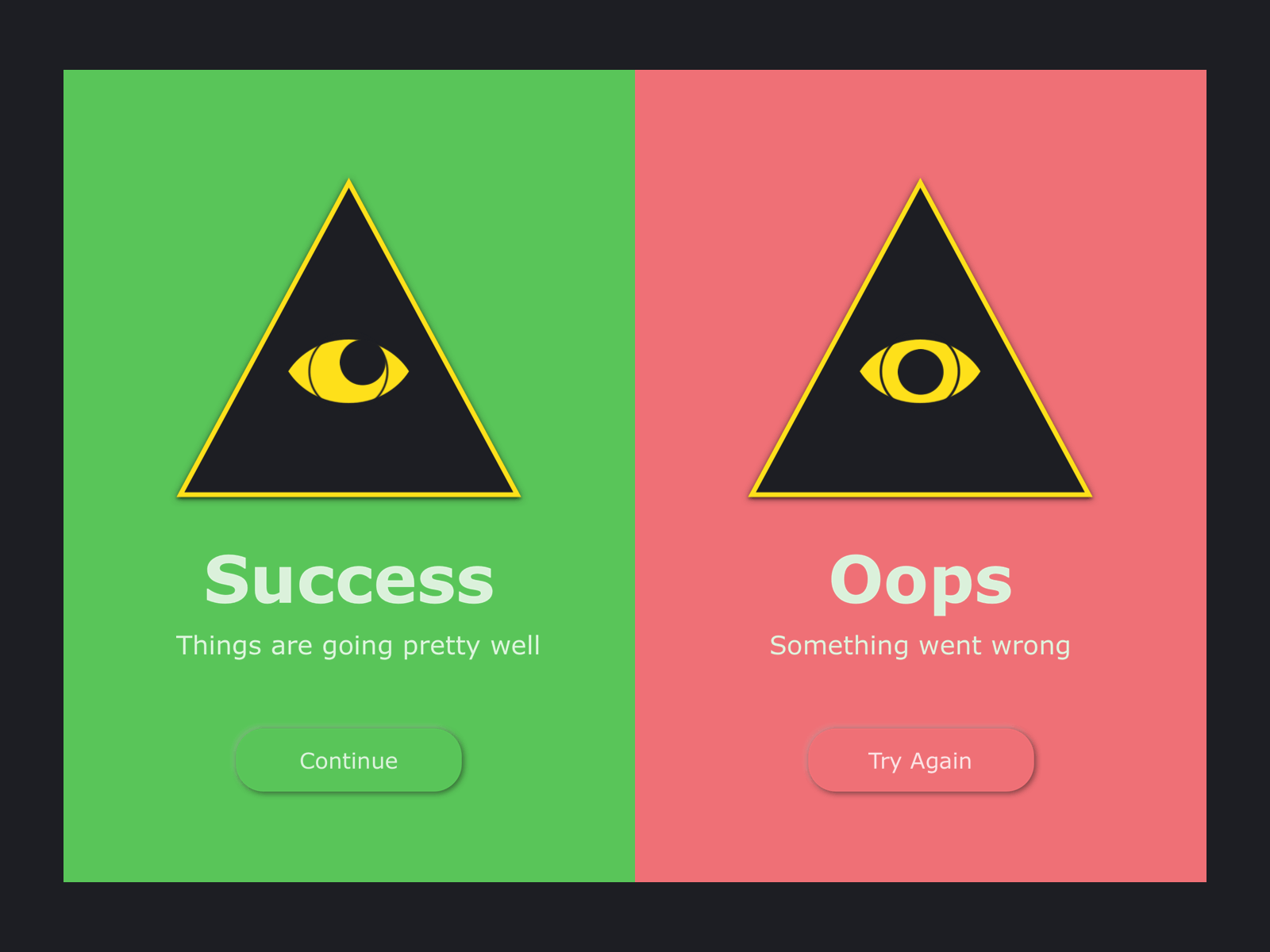 Daily UI :: 011 - Flash Message 011 animation daily dailychallenge dailyui dailyui 011 dailyuichallenge design designchallenge eyes flash flash message illuminati illustration pyramid ui ui design uidesign ux design vector