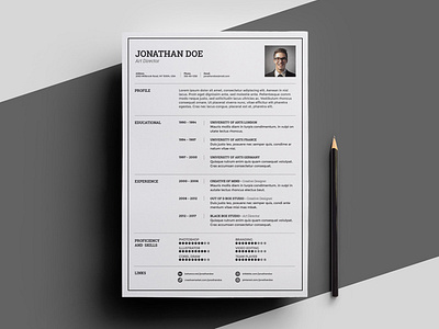 Free Light Resume Template with Infographic Style