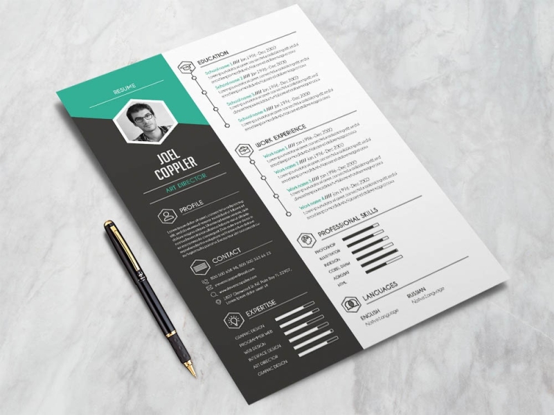 Free Modern General CV and Resume Template by Julian Ma on Dribbble