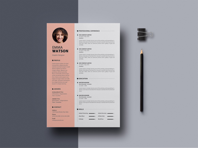 Free Minimalist Resume Template by Julian Ma on Dribbble