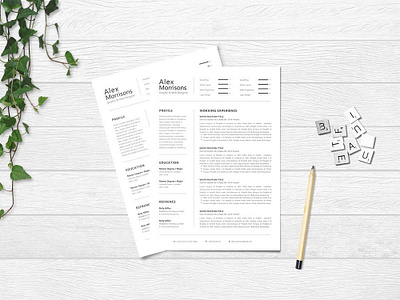 Free Minimal Word Resume Template with Matching Cover letter branding cover letter curriculum vitae cv cv template design doc doc template free free cv template free resume template freebie freebies minimal resume website word word resume