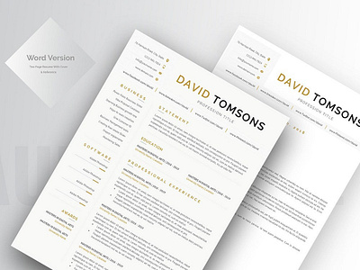 Free Word Cv Template With Matching Cover Letter branding cover letter curriculum vitae cv cv template design doc doc template free free cv template free resume template freebie freebies minimal resume word word resume