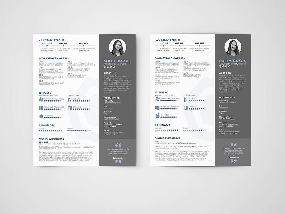 Free Architect CV/Resume Template by Julian Ma on Dribbble