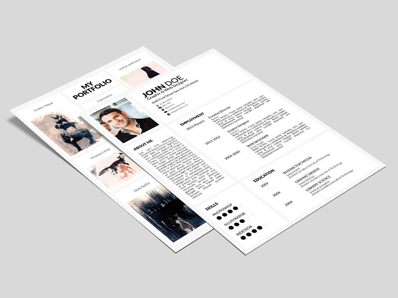 Free Portfolio Resume Template with Cover Letter by Julian Ma on Dribbble