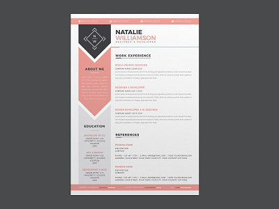 Free Modern Elegant Resume Template branding cover letter curriculum vitae cv cv template design free free cv template free resume template freebie freebies illustrator resume