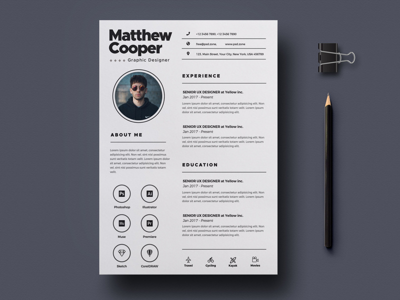 graphic design resume template free download