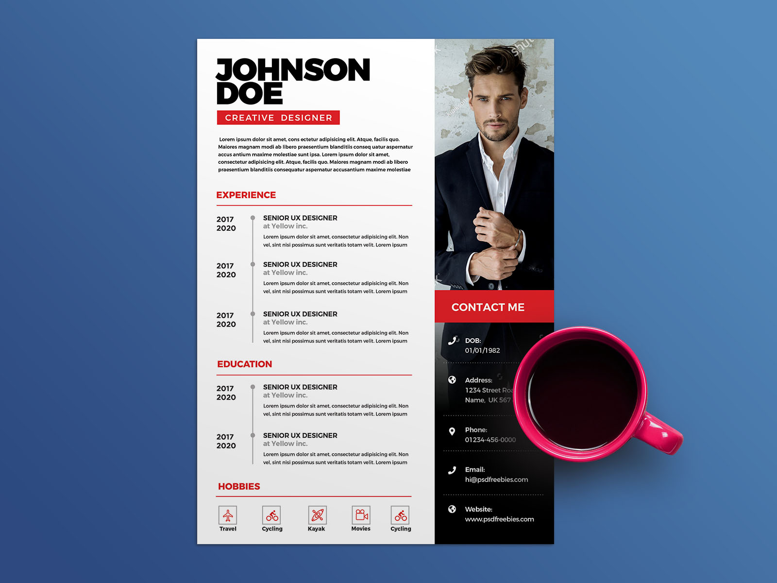 Free Clean PSD Resume Template By Julian Ma On Dribbble