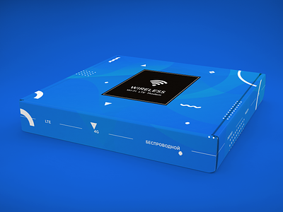 Package design blue box desing package wi fi