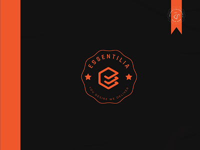 Essentilia - Online Delivery Shop Logo branding delivery shop e logo emblem graphic design logo shop